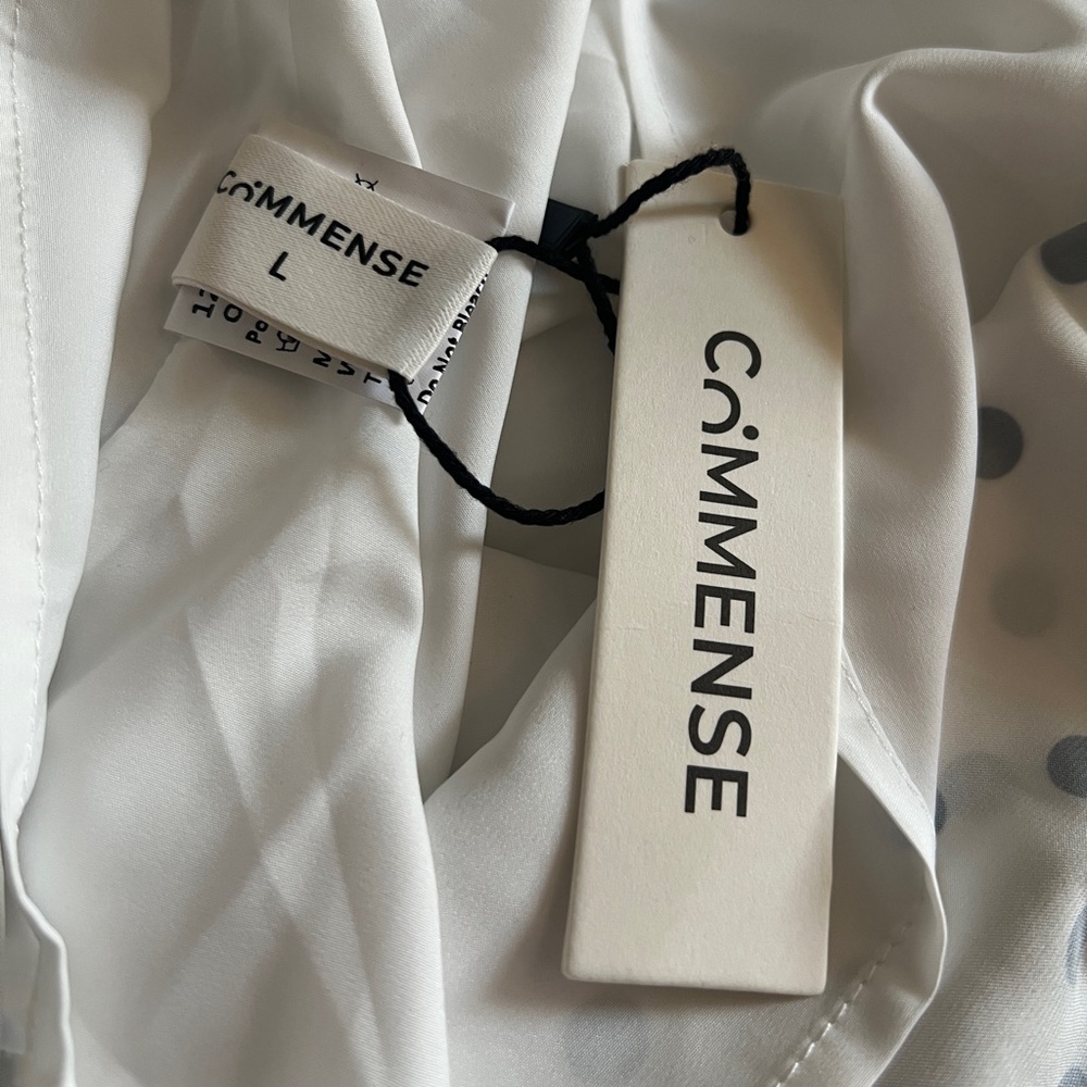 Commense Satin Polka Dot Asymmetrical Dress - Picture 11 of 12